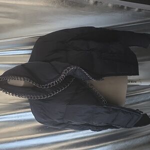 BCBGMaxAzria Black Puffer Jacket with Chain Detail